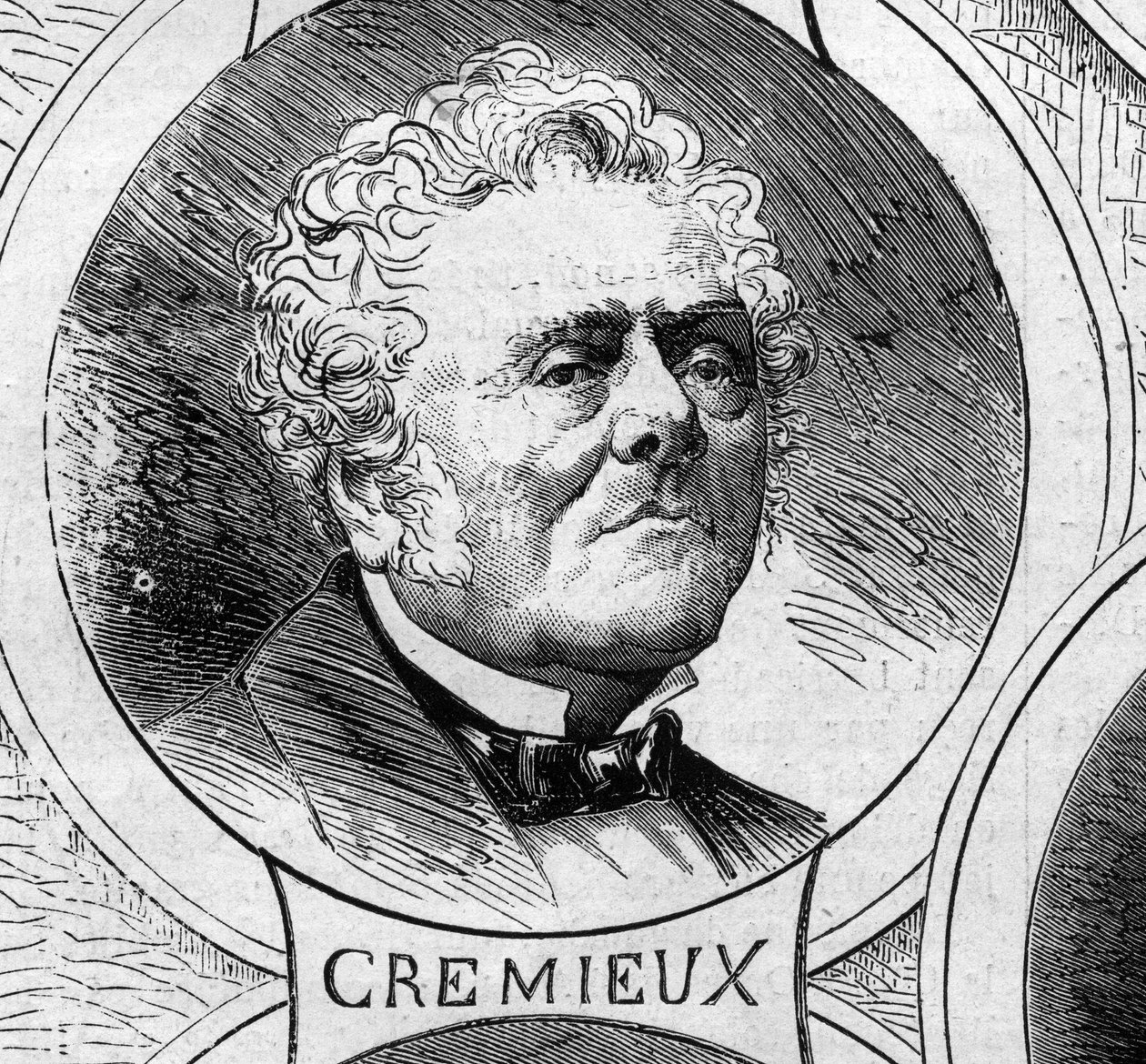 War of 1870 - Government of the National Defense: portrait of Adolphe Cremieux, member of the provisional government of 1870. Engraving in Le Monde Illustré n°706 of October 22 by French School
