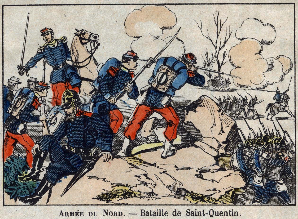 War of 1870 between France and Prussia: The Battle of Saint Quentin in January 1871. Image of Epinal by French School