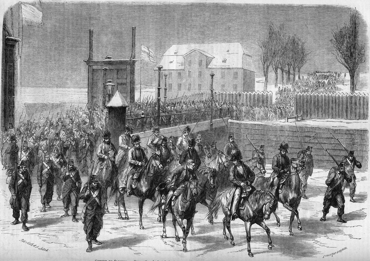 War of the duchies opposing Denmark to Prussia and Austria by French School