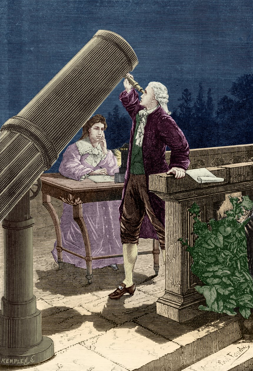 William Herschel Discovers the Planet Uranus by French School