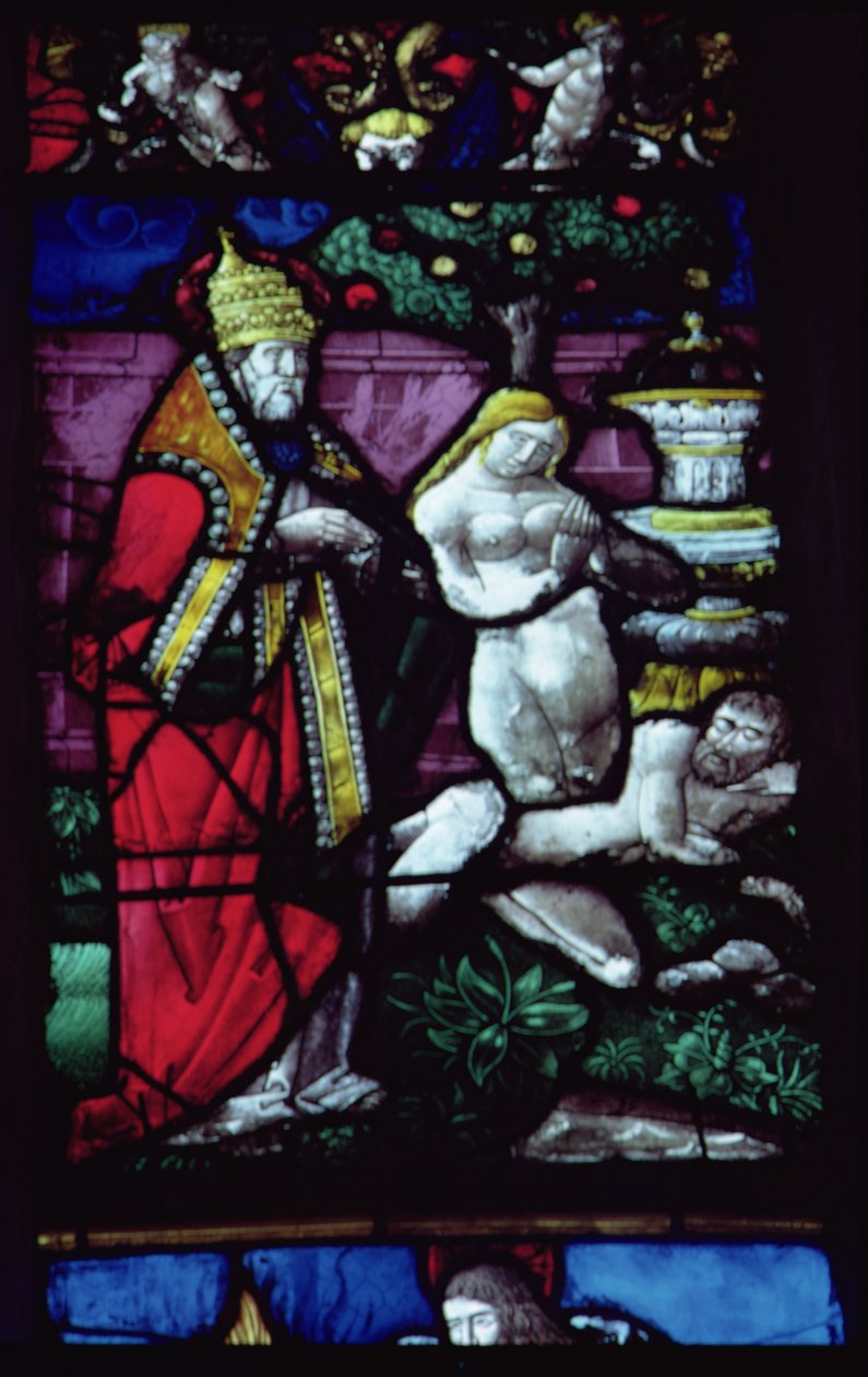 Window depicting the Creation of Eve by French School