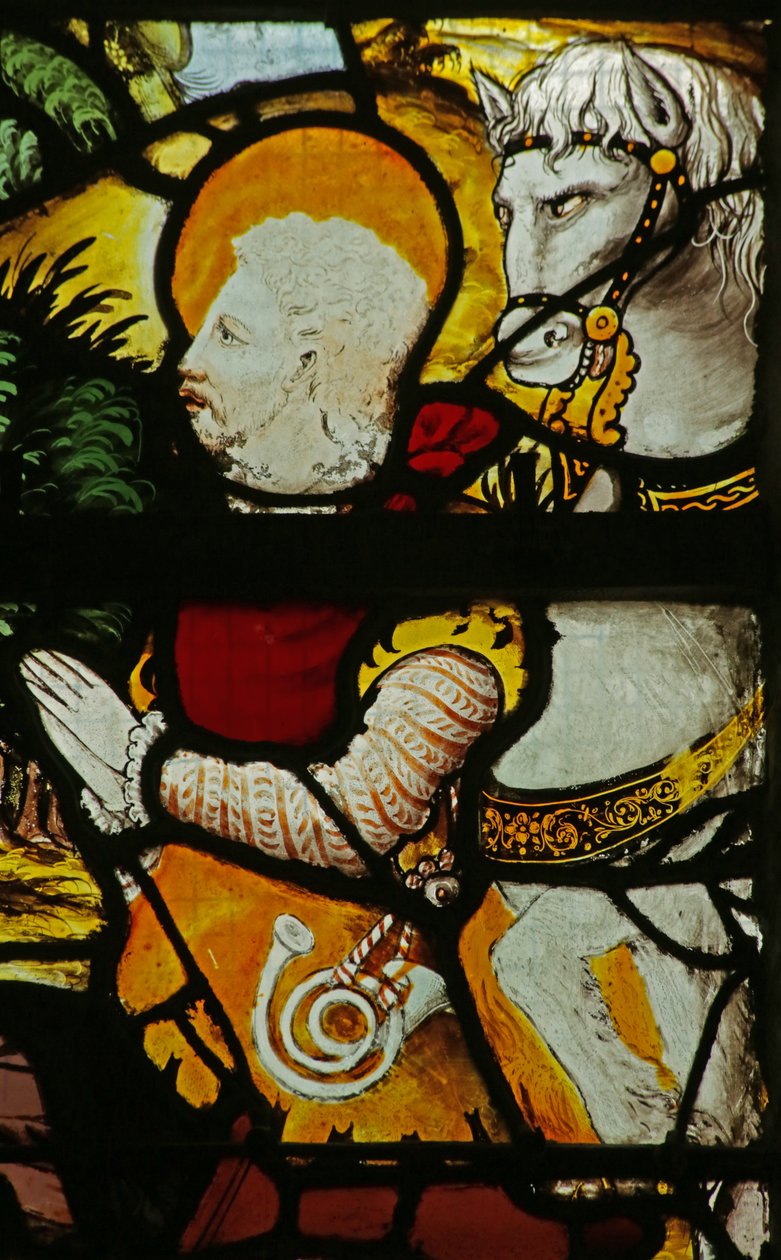 Window Depicting the Vision of St Eustache (detail) by French School