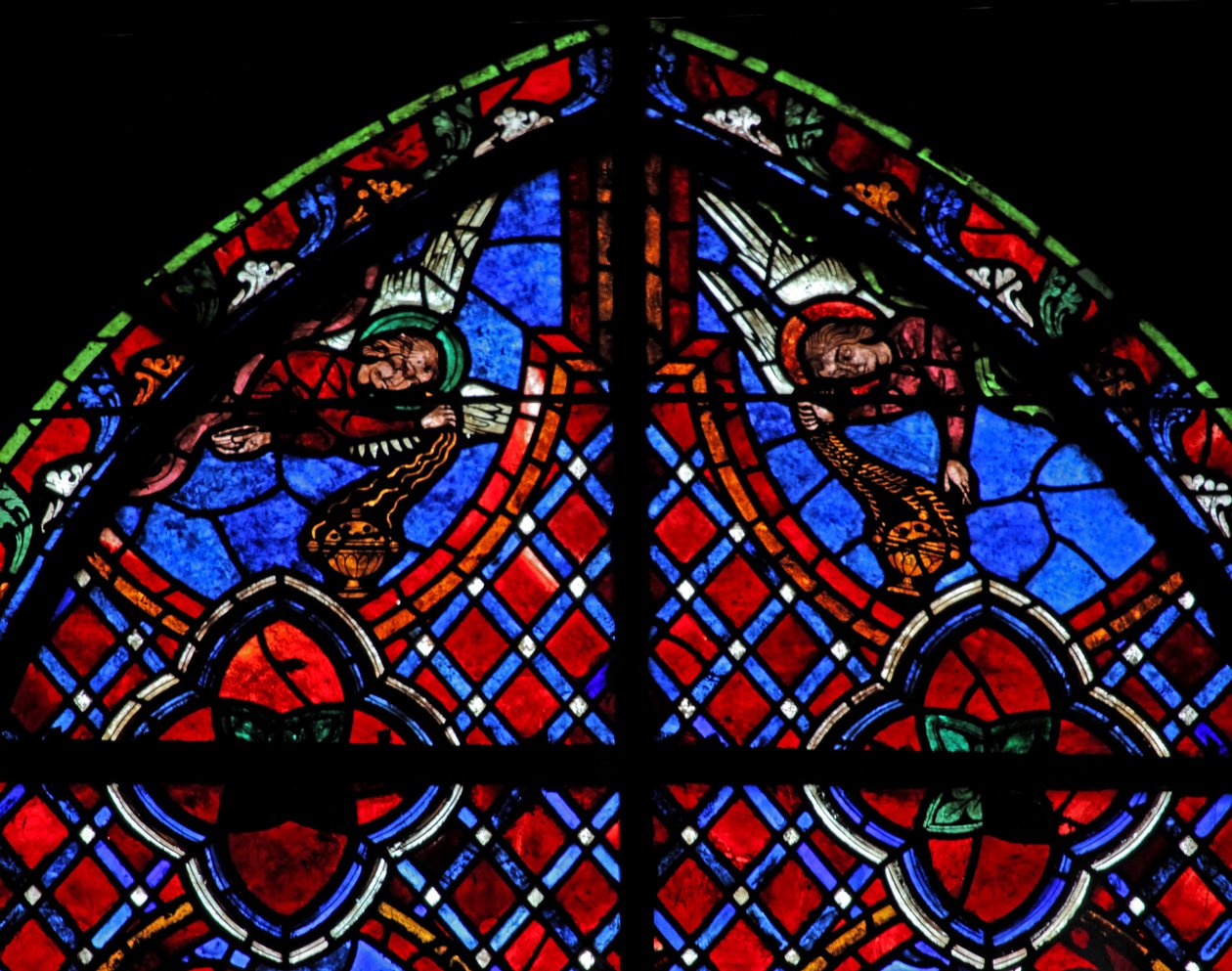 Window depicting angels by French School