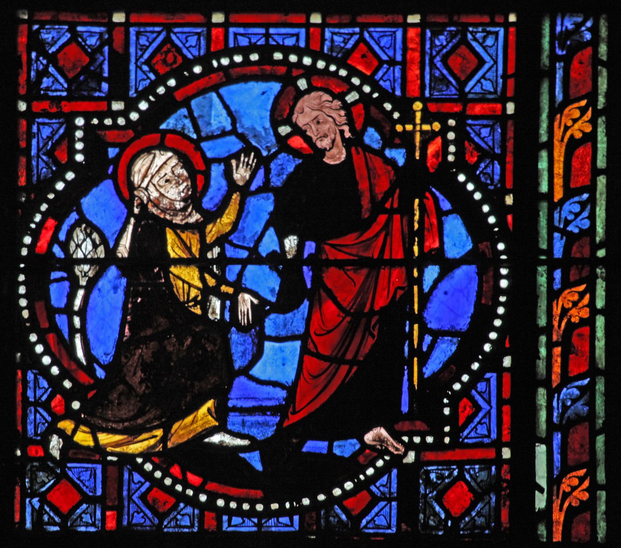 Window depicting a Resurrection scene: Noli Me Tangere by French School