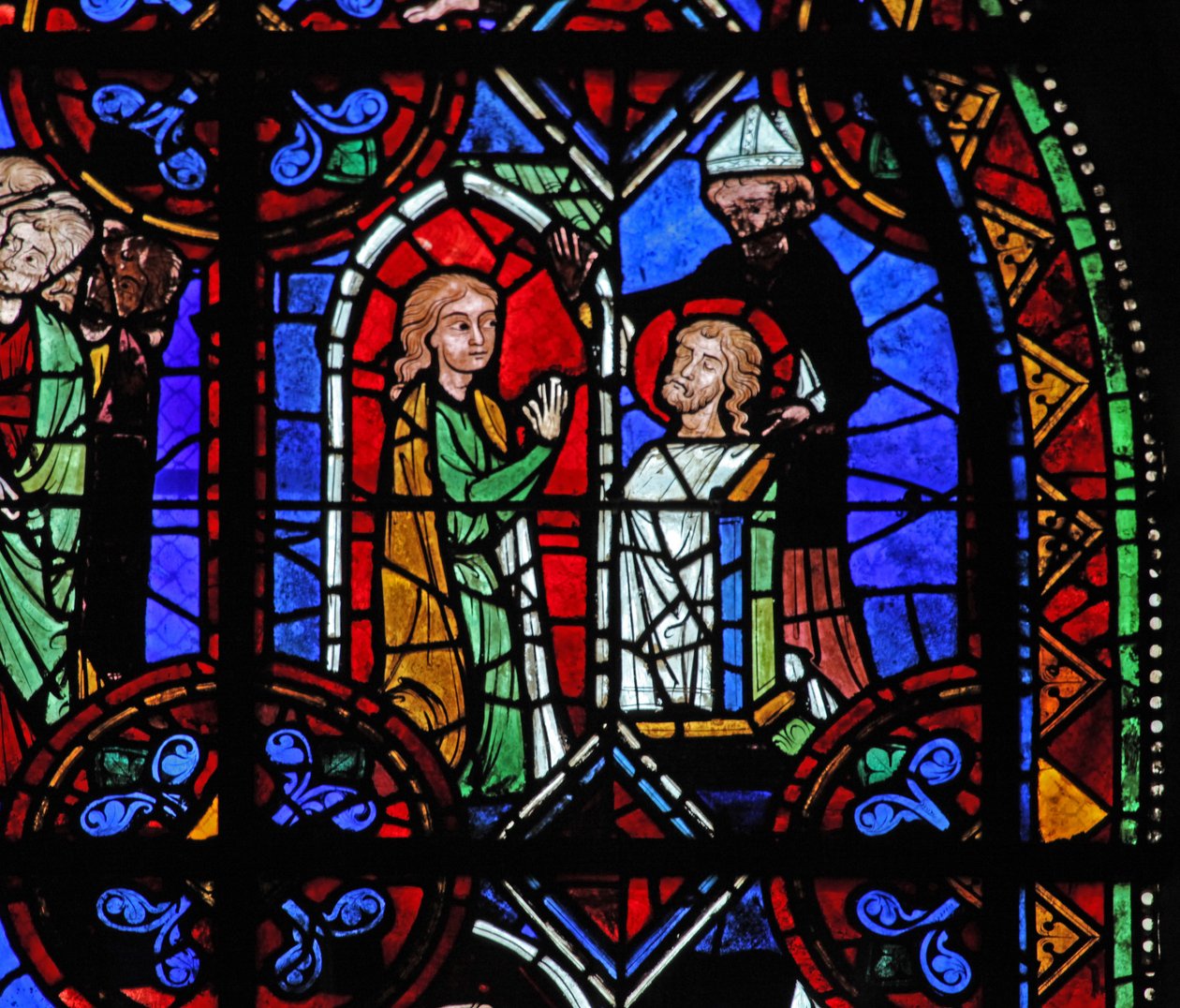 Window depicting A pilgrim before the relic of St Julien of Brioude by French School