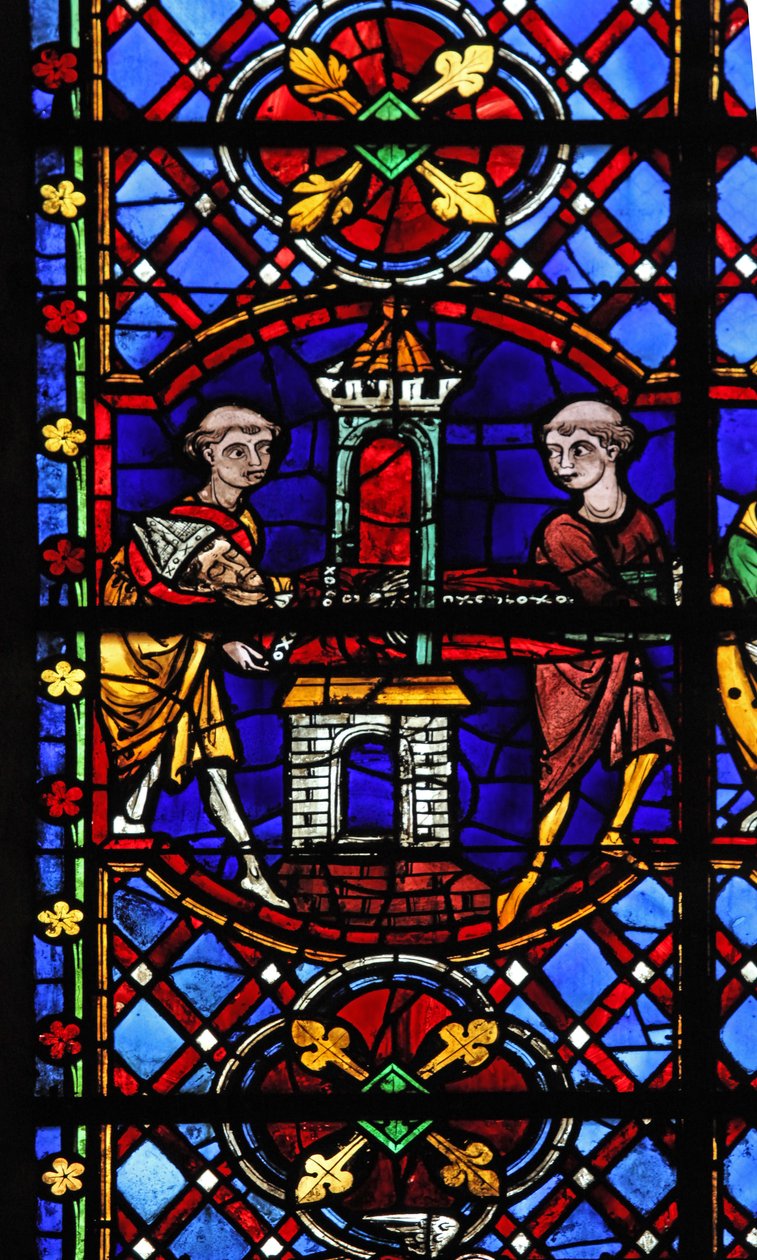 Window depicting the relics of St Martin are stolen by French School
