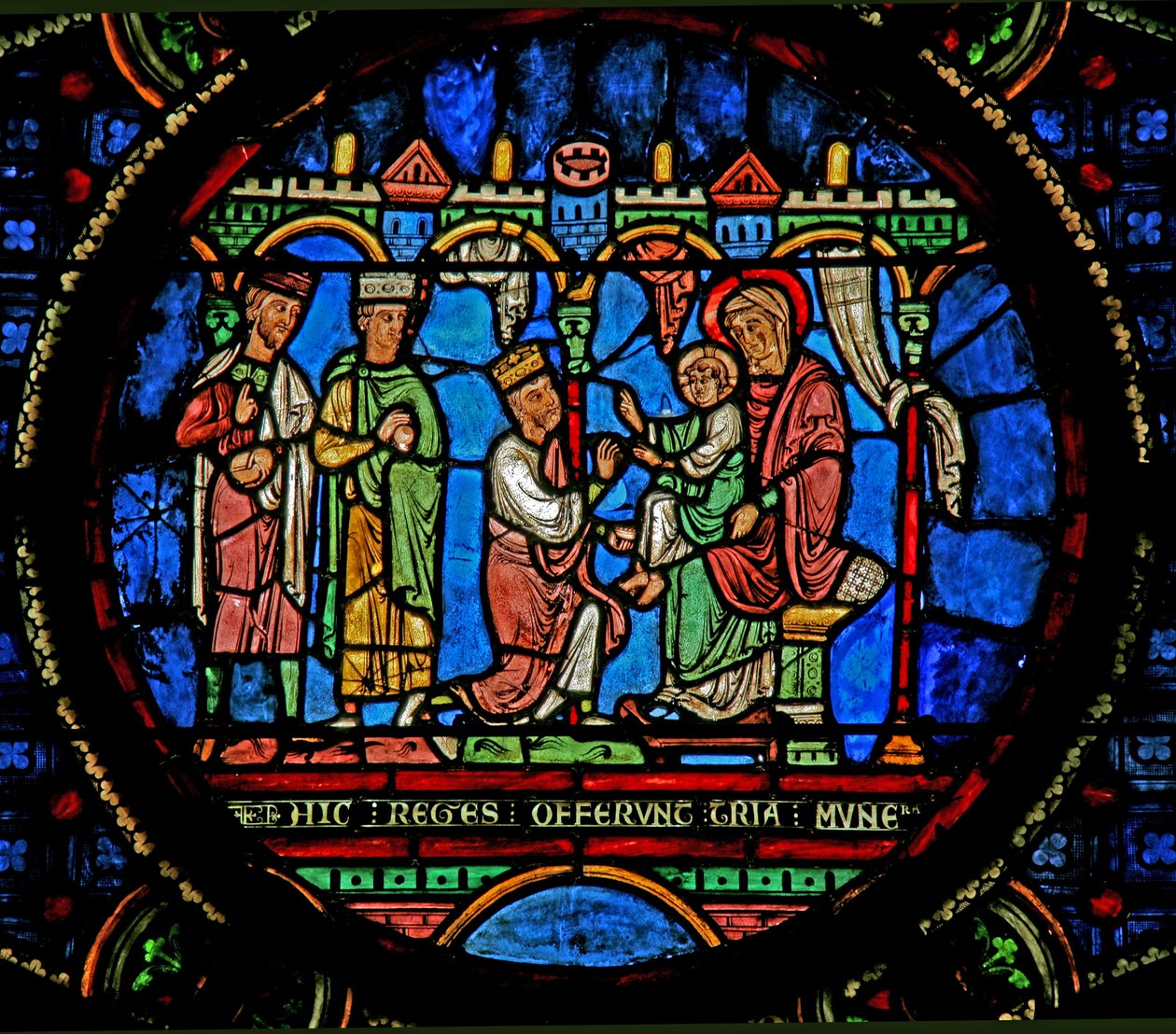 Window w0 depicting the Adoration of the Magi by French School