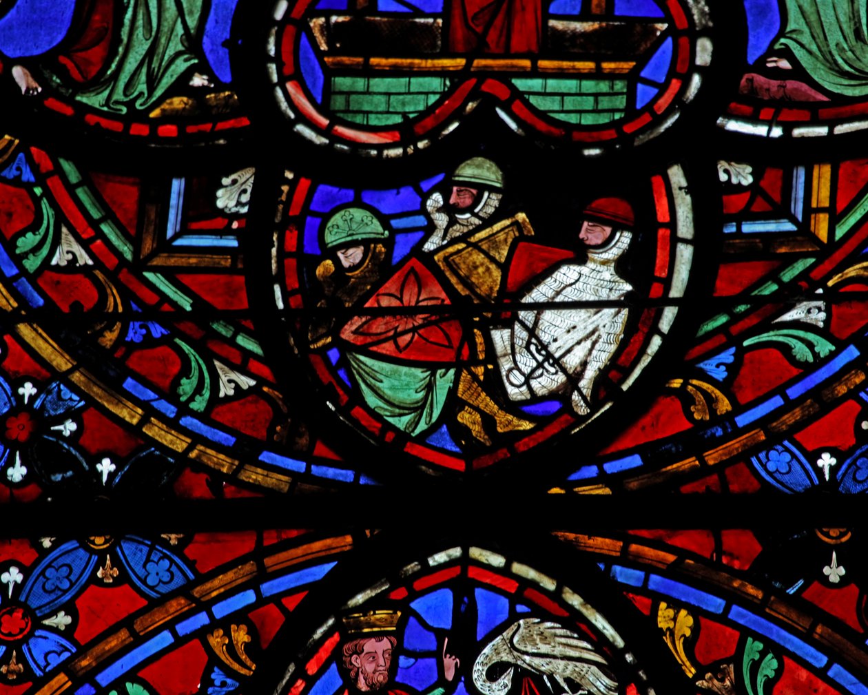 Window depicting the Resurrection - the sleeping soldiers by French School