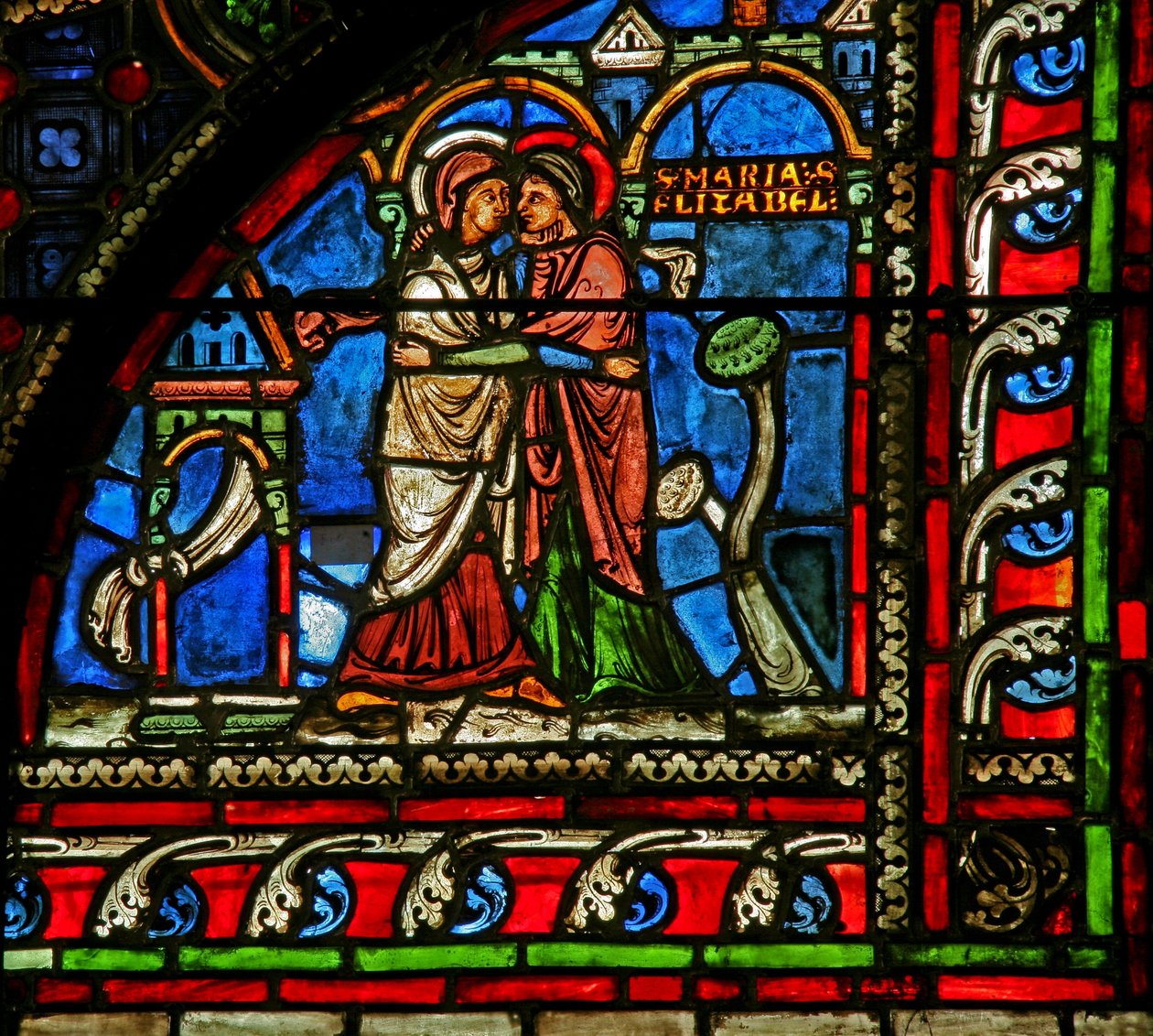 Window w0 depicting the Visitation by French School