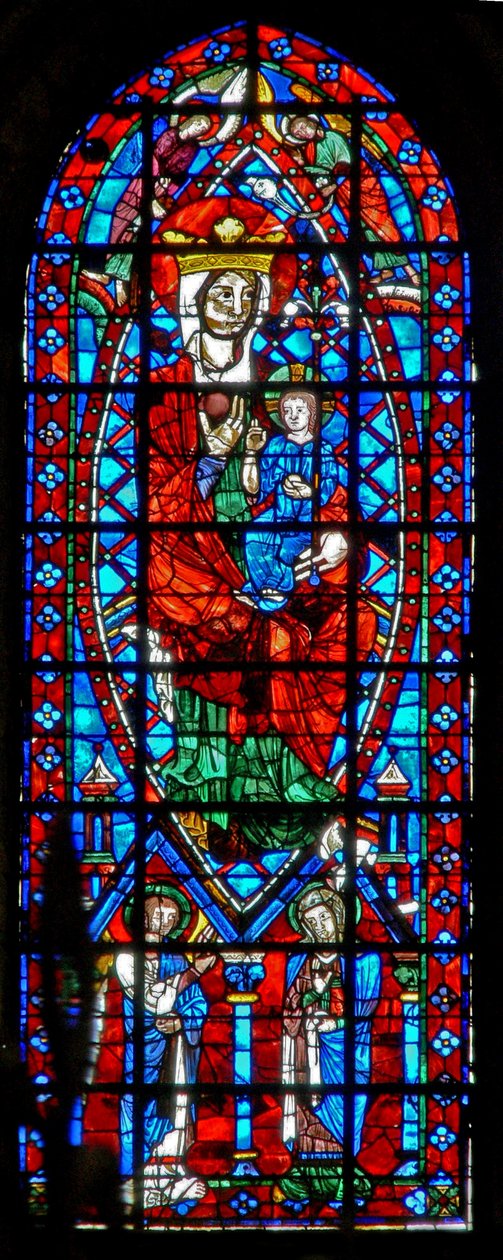 Window depicting the Virgin and Child; the Annunciation by French School