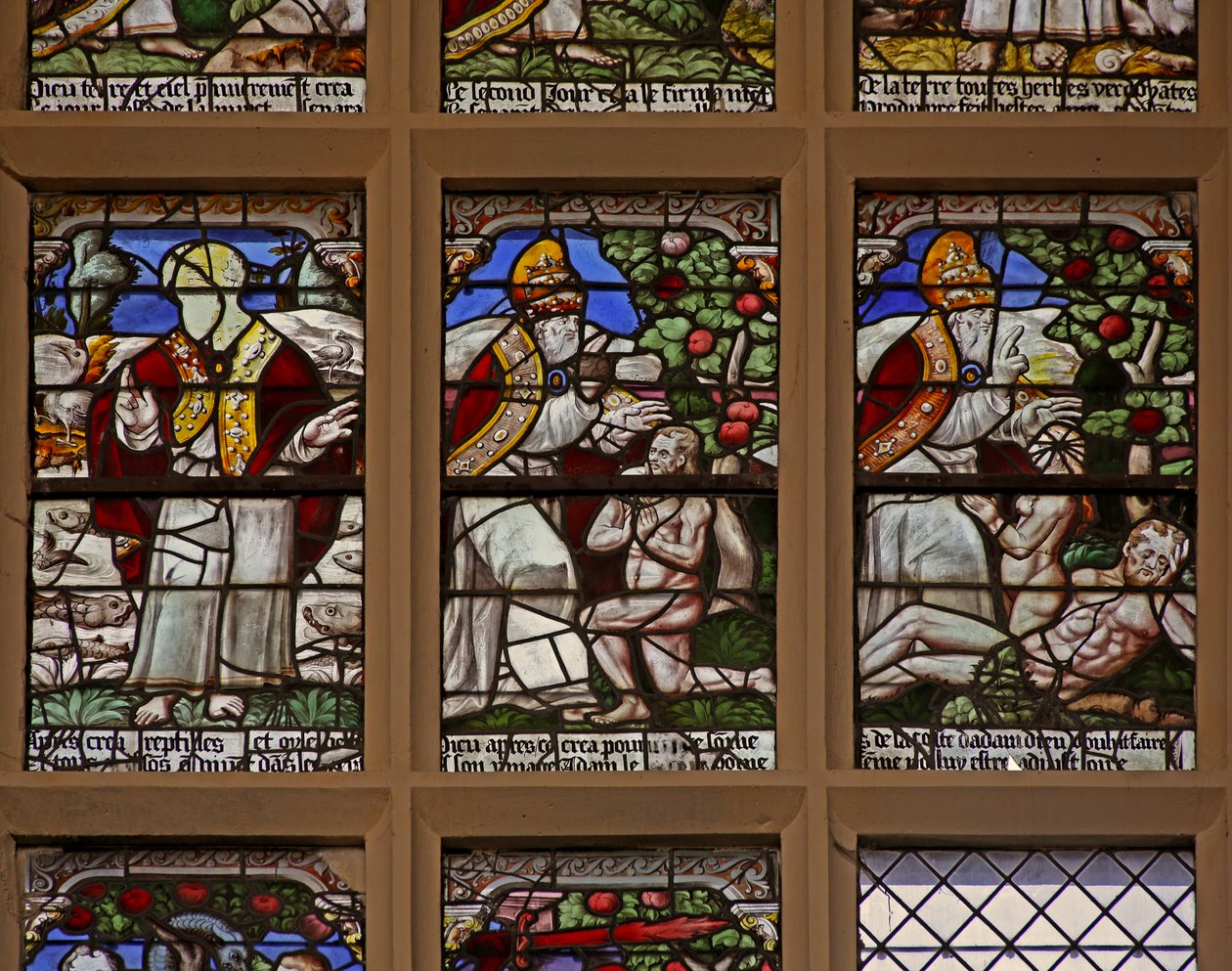 Creation of Fish and Animals; Creation of Adam and Eve by French School