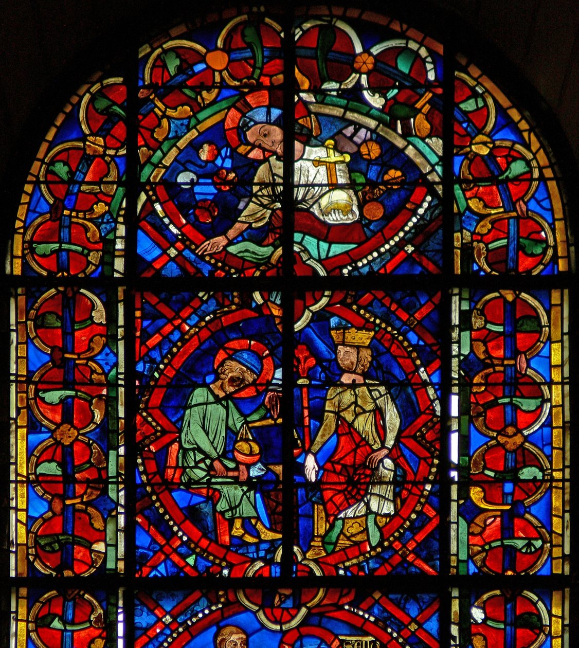 Window w107b depicting St Eloi before a king by French School