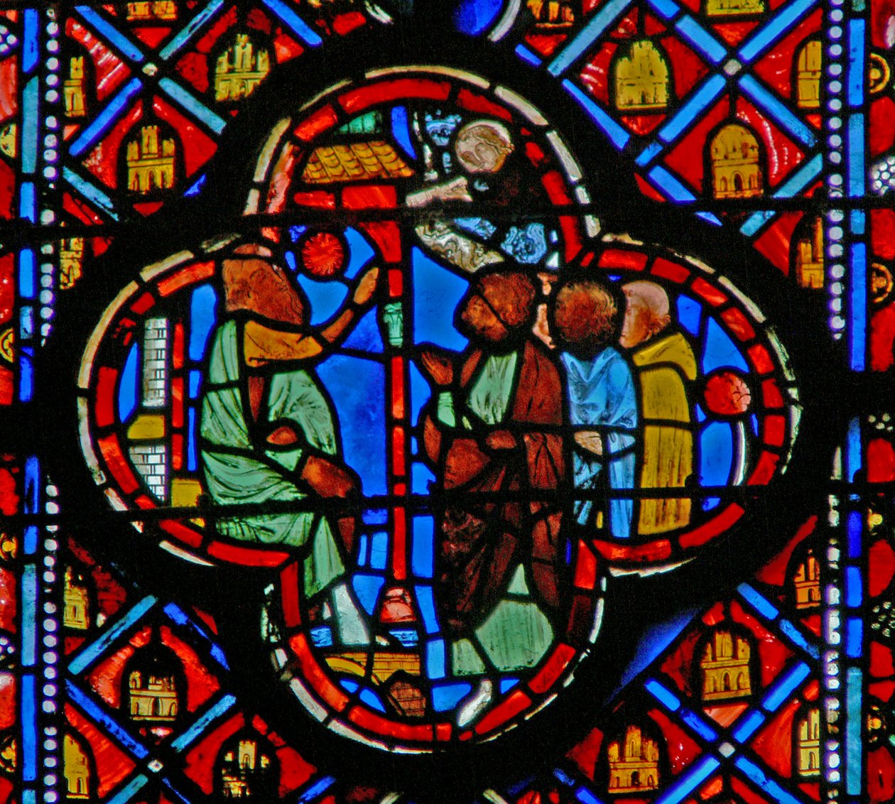 Ezekiel Speaks to a Crowd at the Temple Gate by French School