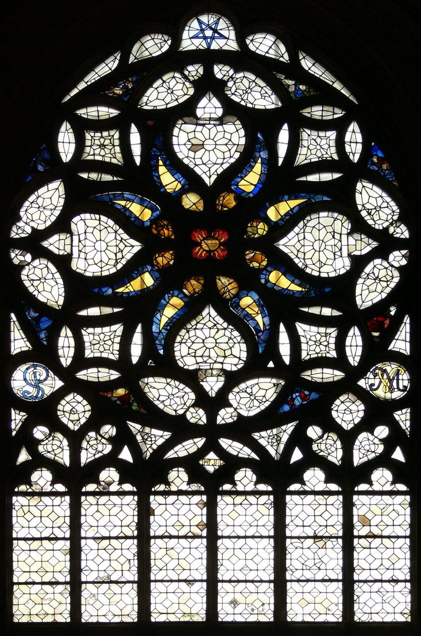 Window, the north rose window (rose window - internal) by French School