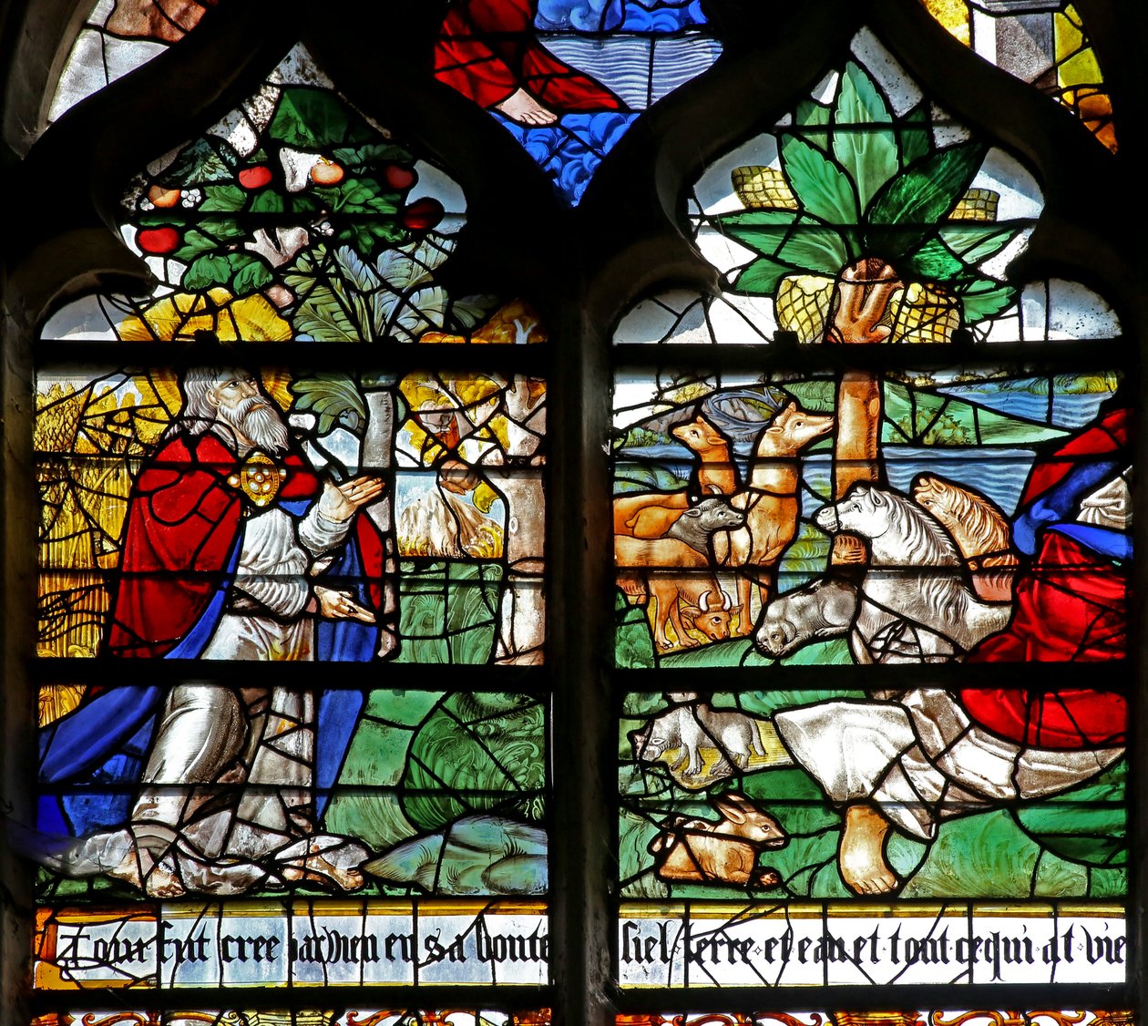 Window w120 depicting God the Creator by French School
