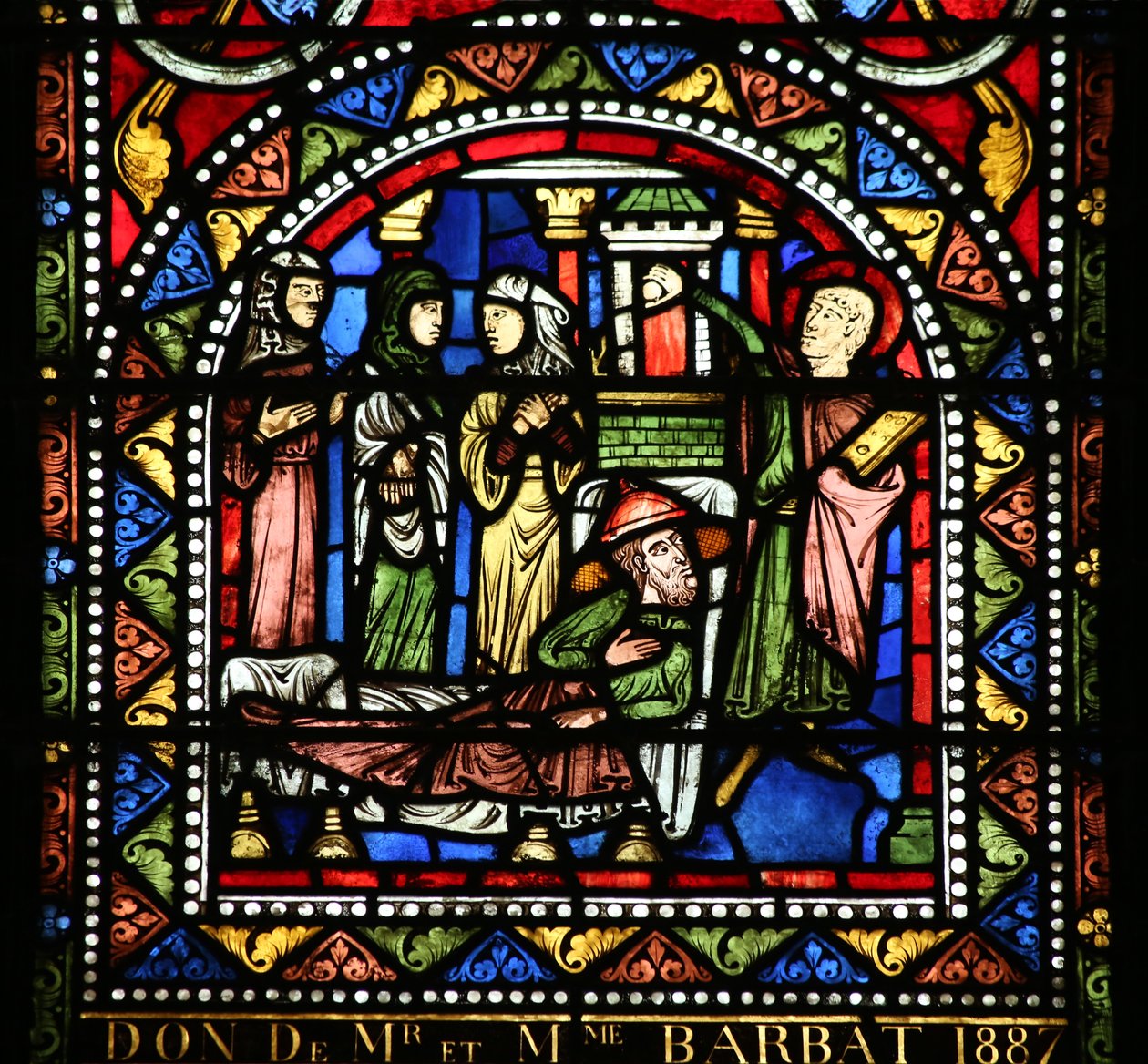 Window depicting the Meal at Simon