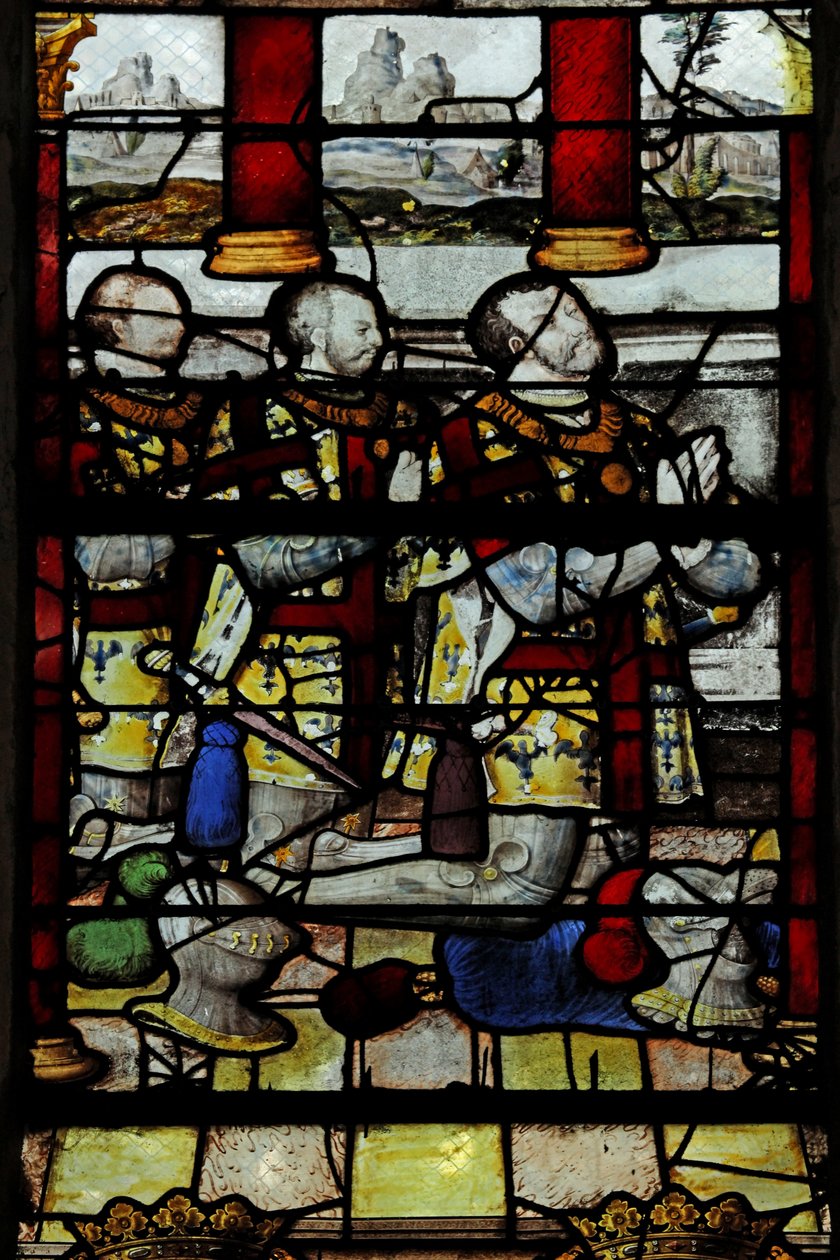 Window depicting the sons of Anne de Montmorency by French School