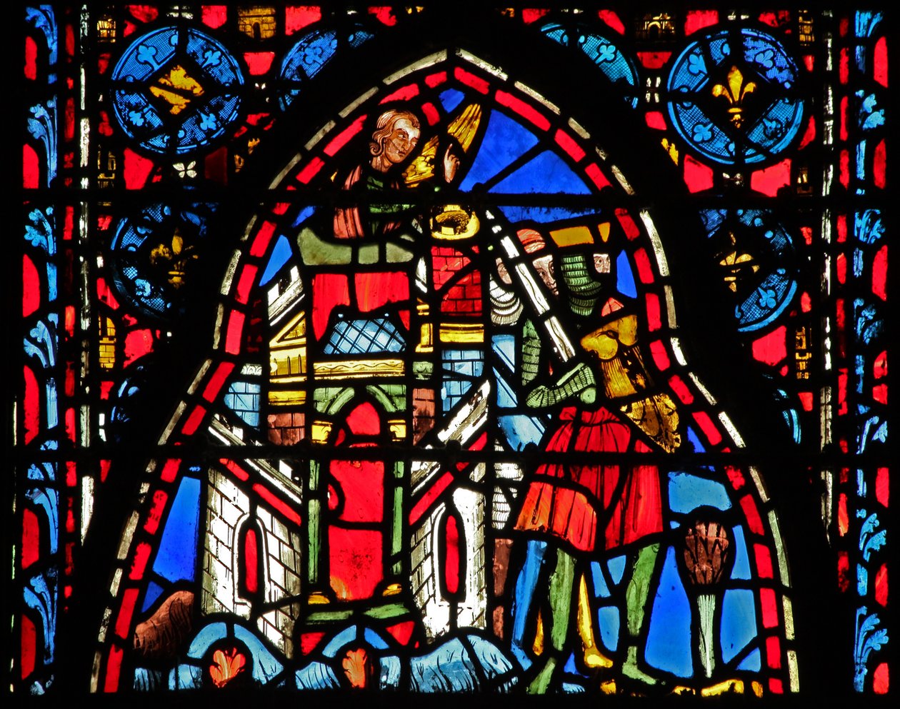 Window w15 Holy Relics: Heraclius Before the Miraculous Sealed Gate at Jerusalem by French School