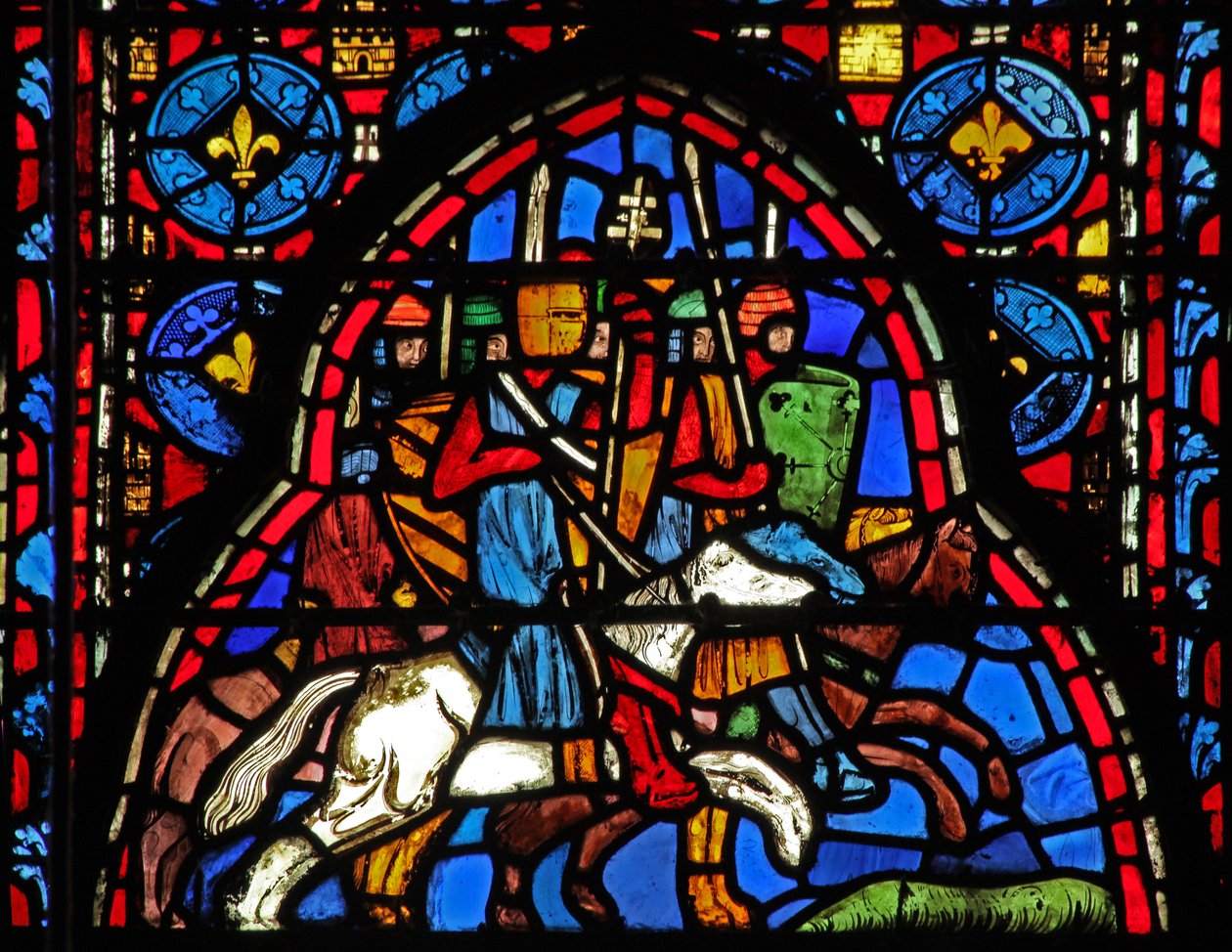 Window w15 Holy Relics: Heraclius Returns to Jerusalem with Cross by French School