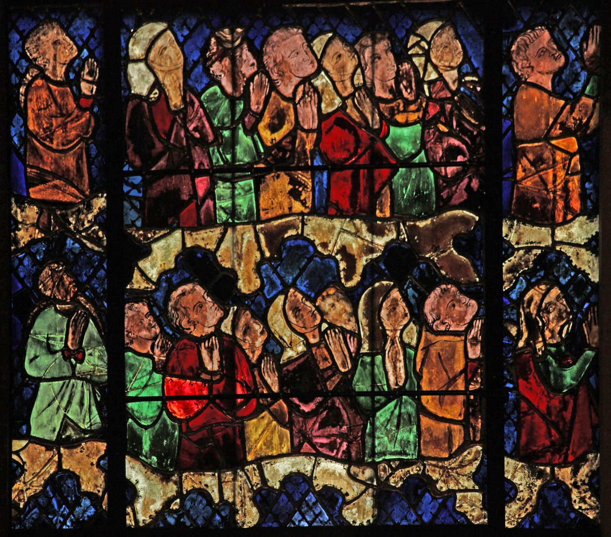 Window w16 depicting a scene from the Last Judgement: the Elect by French School
