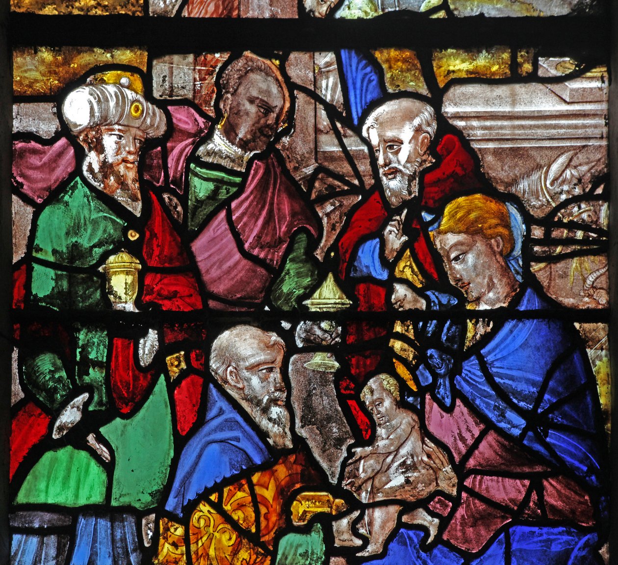 Window depicting the Adoration of the Magi by French School