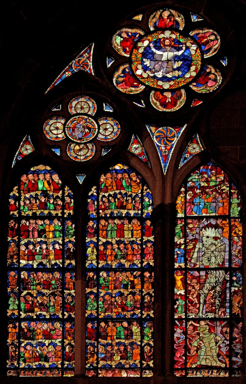 Window w16 depicting the Last Judgement by French School