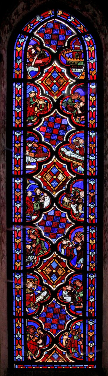 Window w1 depicting a scene from the life of St Mary Magdalene with ...