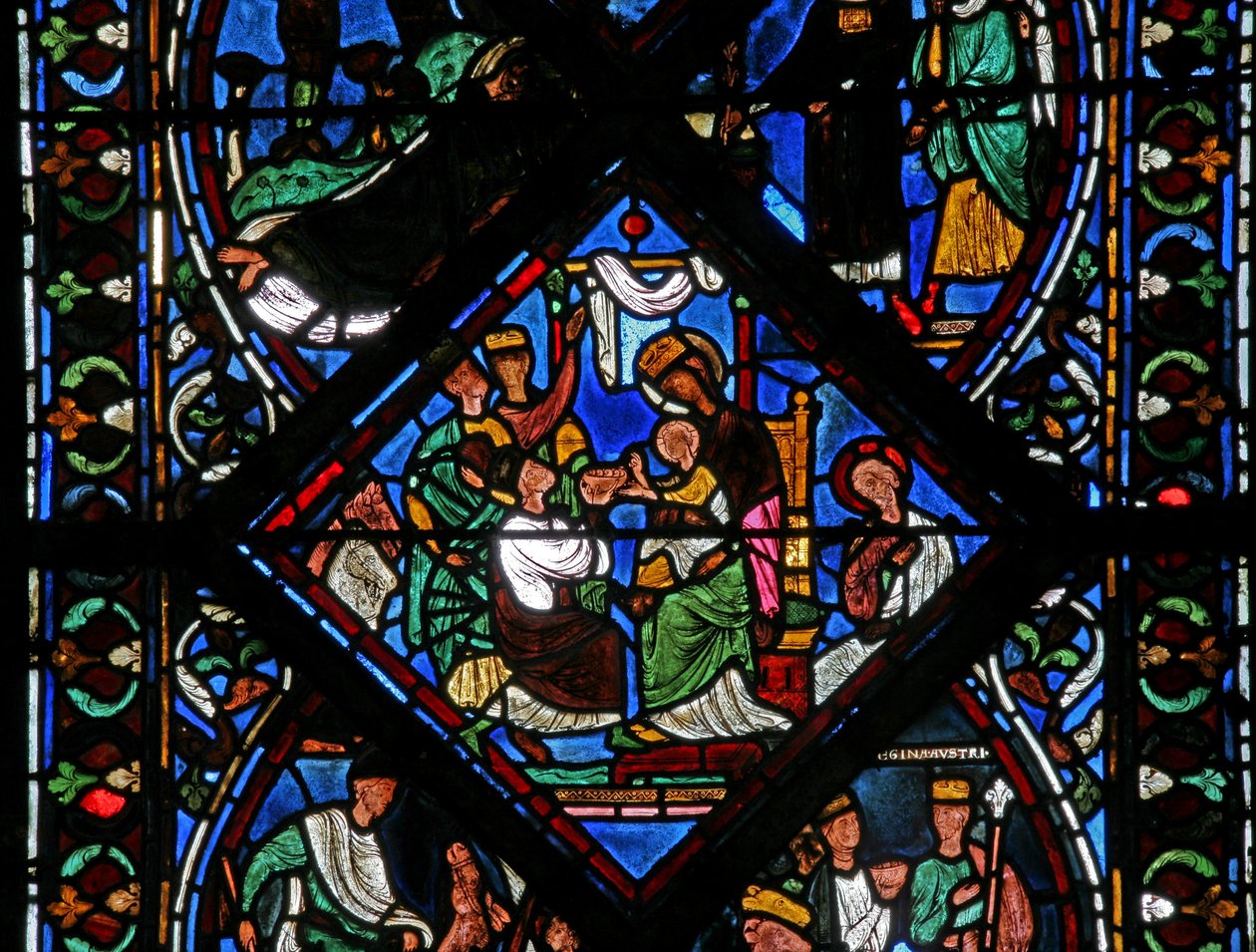 Window w1 depicting the Adoration of the Magi by French School