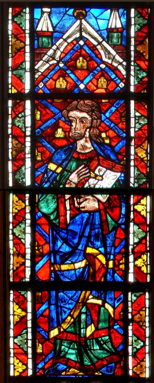 Window depicting a prophet by French School: Fine art print