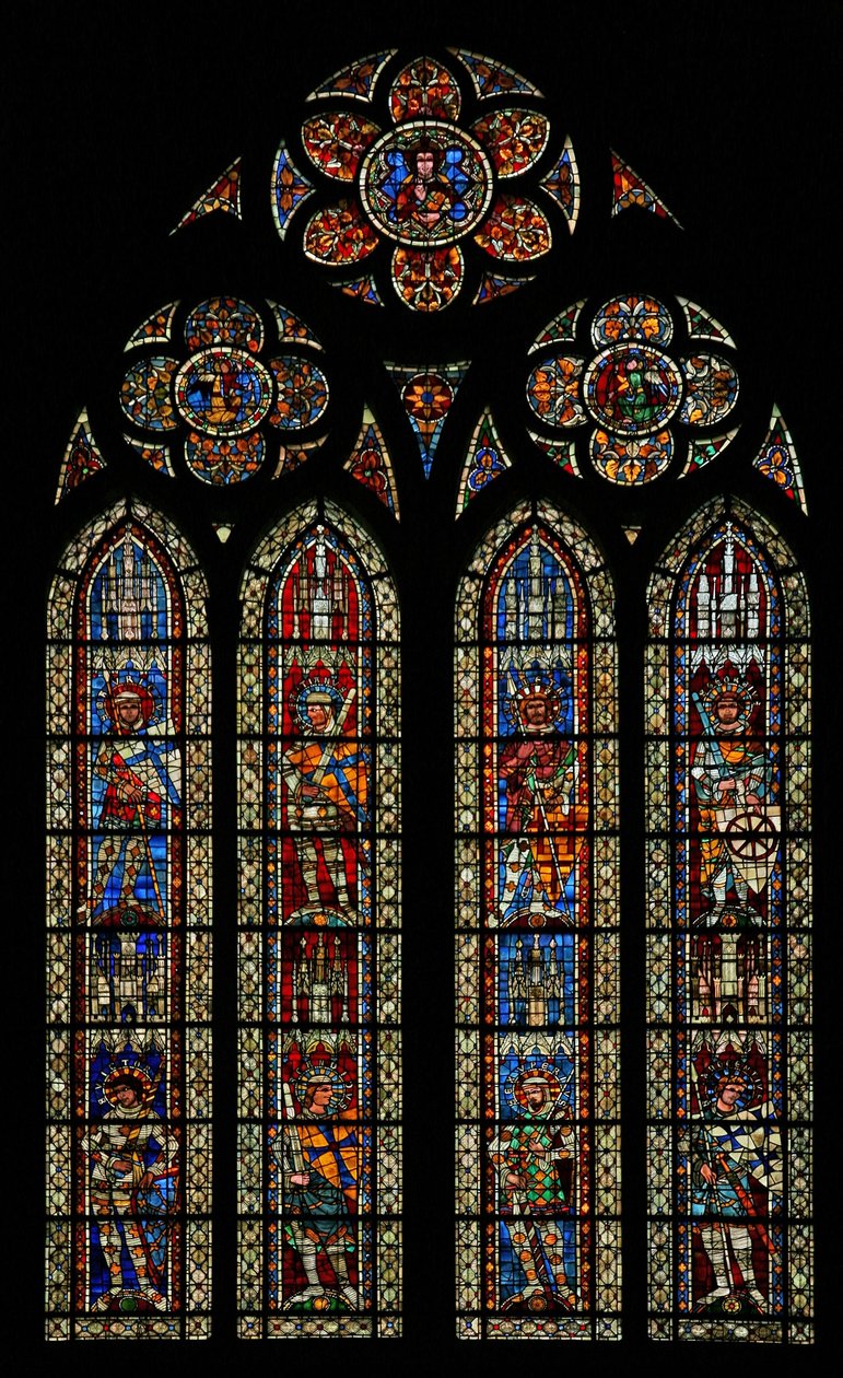 Window w203 depicting a saint knight by French School
