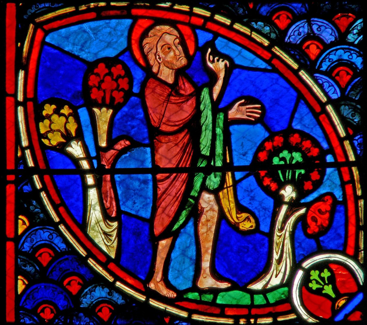 Window w20 depicting St John the Baptist preaching by French School