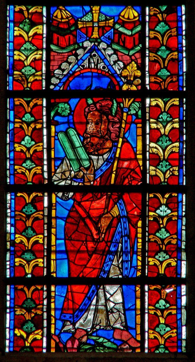 Window depicting Moses by French School