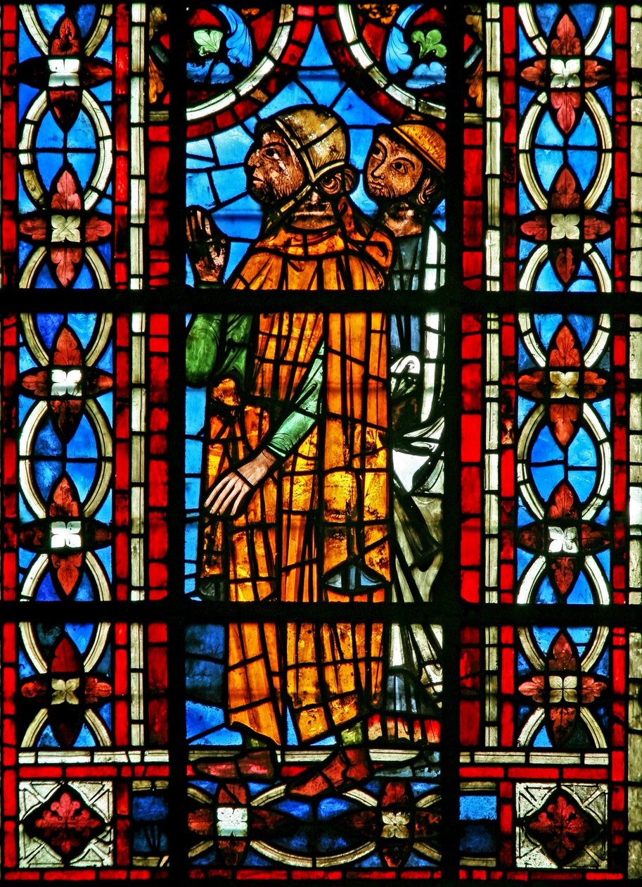 Window depicting a Scene from the Life of St Helen: The Pregnant Queen Gratulie of Corinth Receives Her Doctor by French School
