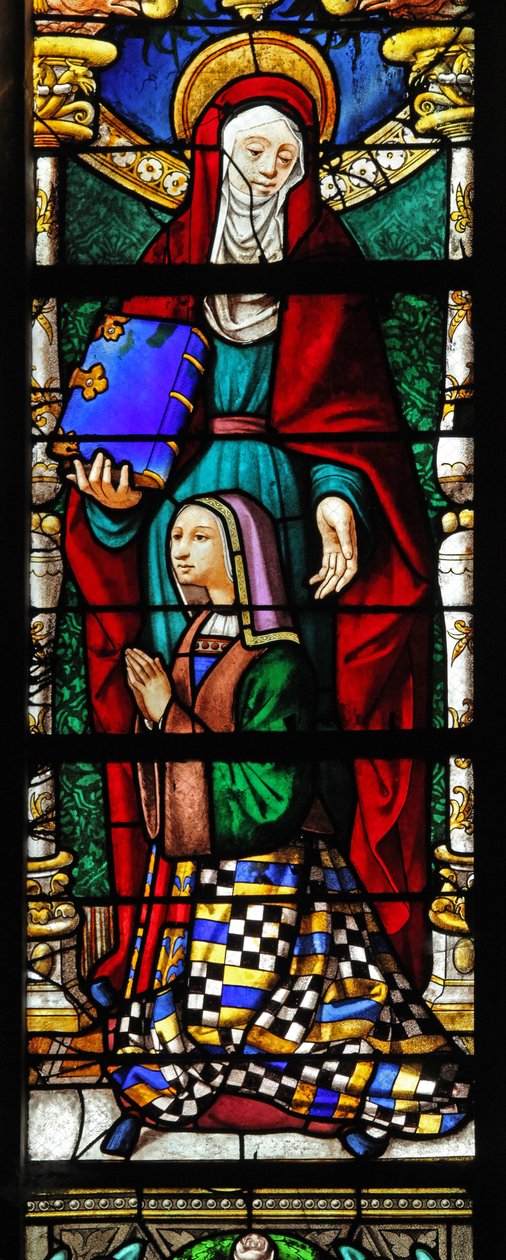 Window depicting St Anne and a donor by French School
