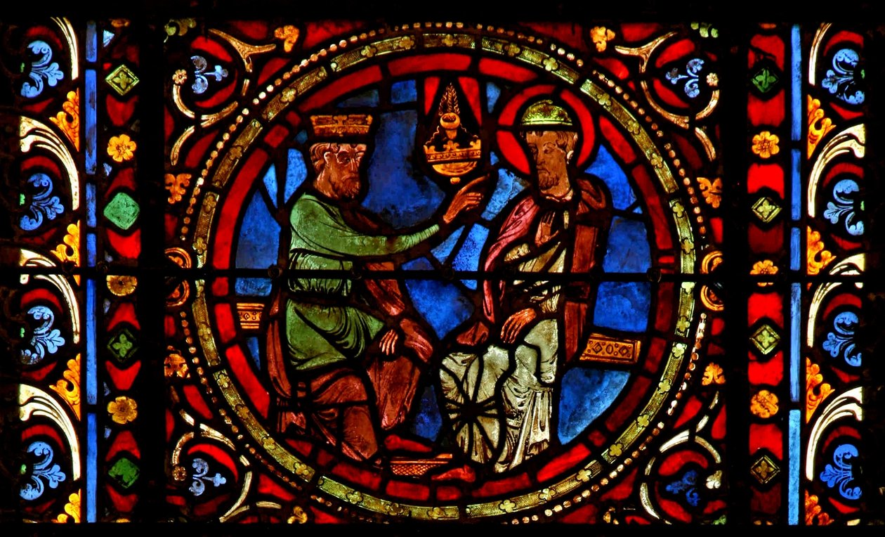 St Germain with King Childebert by French School