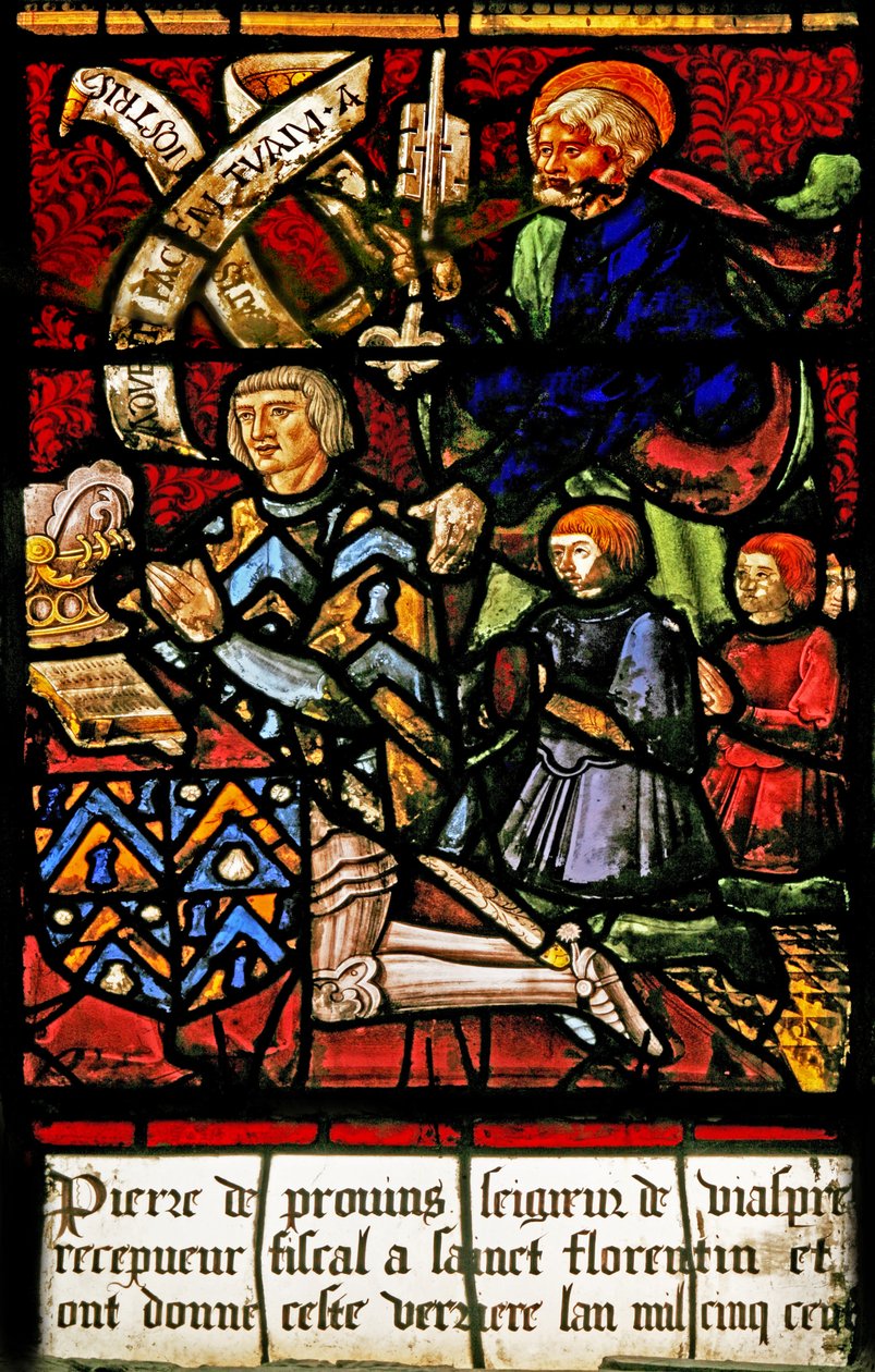 A Donor with Family and St Peter by French School