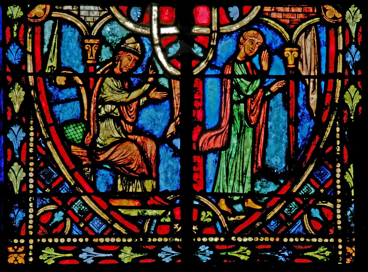 Scene from the Theophilus Story (Modern) (Window W2) by French School