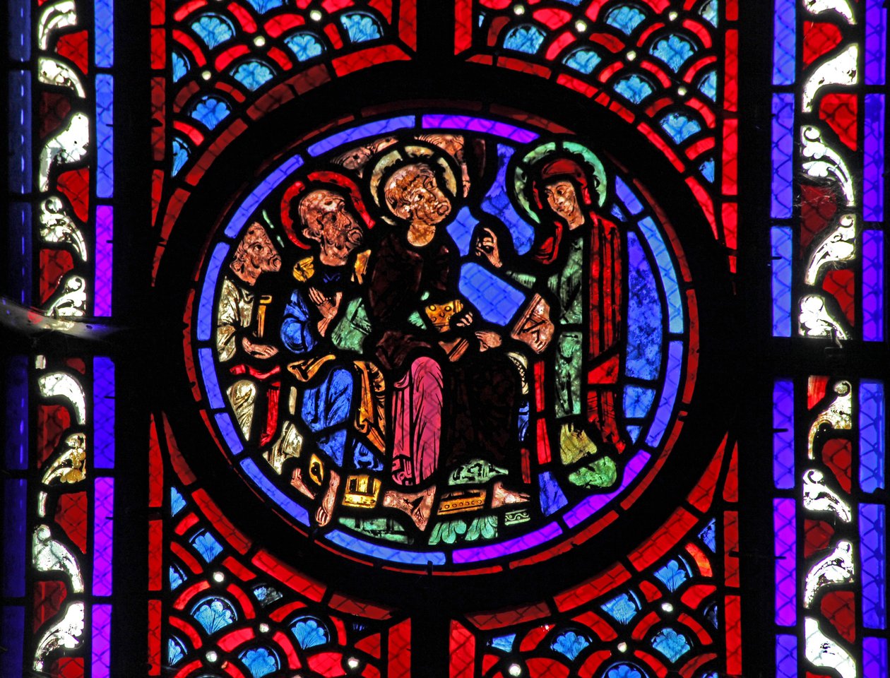 Window w2 depicting a scene from the life of St Mary Magdalene - the ...