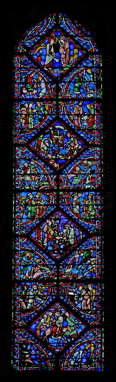 Window depicting the Birth of Christ by French School