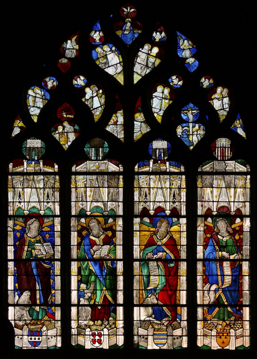 Window depicting the Four Evangelists by French School