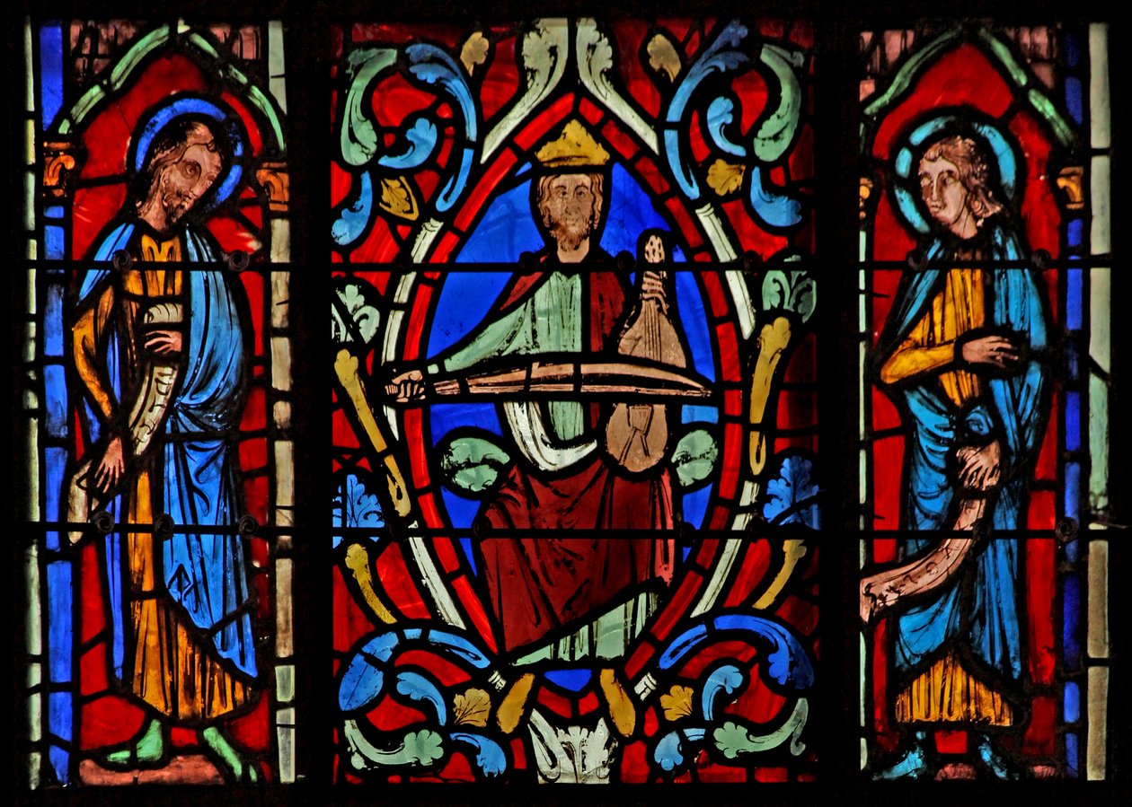 A King with Rebec on the Tree of Jesse by French School