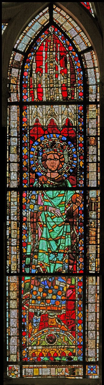 Window depicting Charles (the Fat) by French School