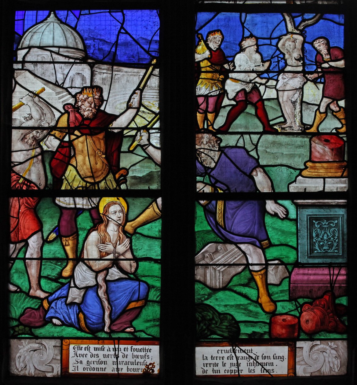Window w7 Depicting a Scene from the Life of St Barbara by French School
