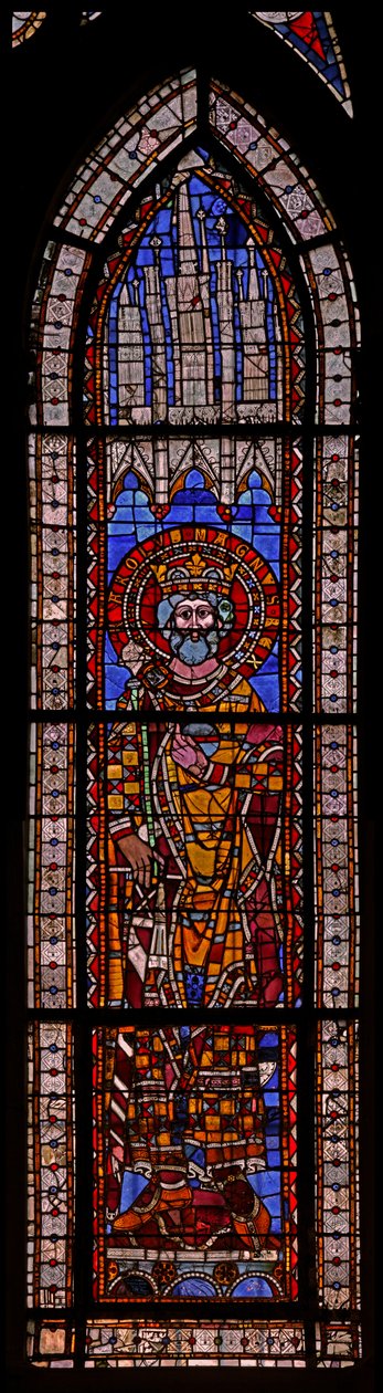 Window depicting Charlemagne by French School