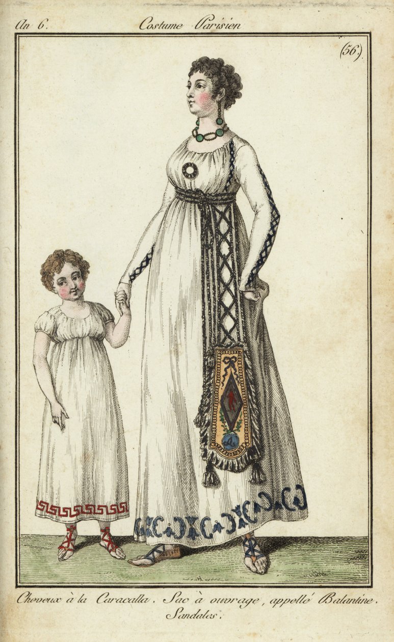 Woman and child with Caracalla haircuts by French School