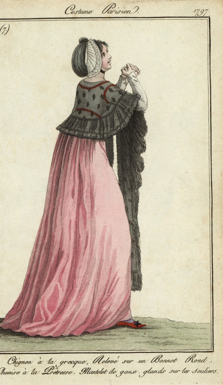 Woman in priestess-style dress by French School