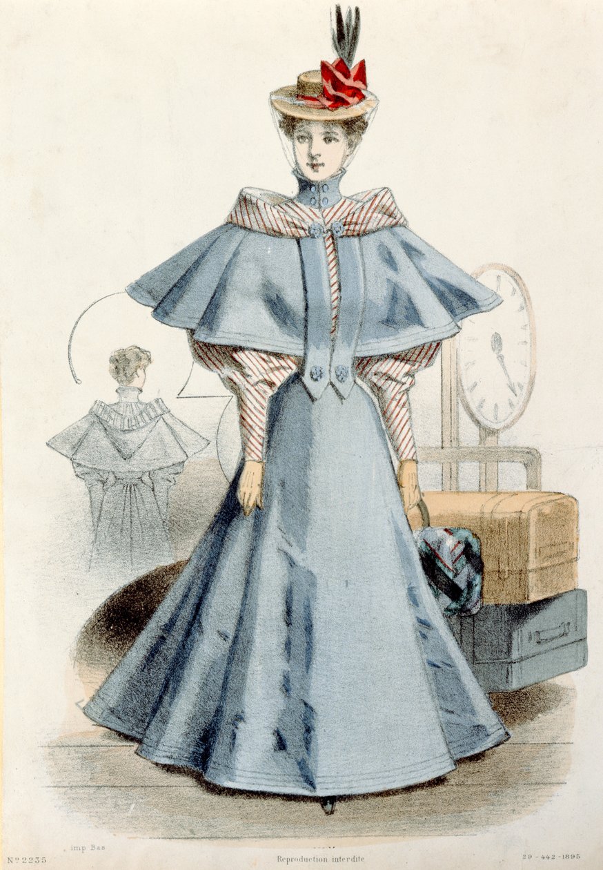 Woman in Travel Dress, from Le Coquet, 1895 by French School