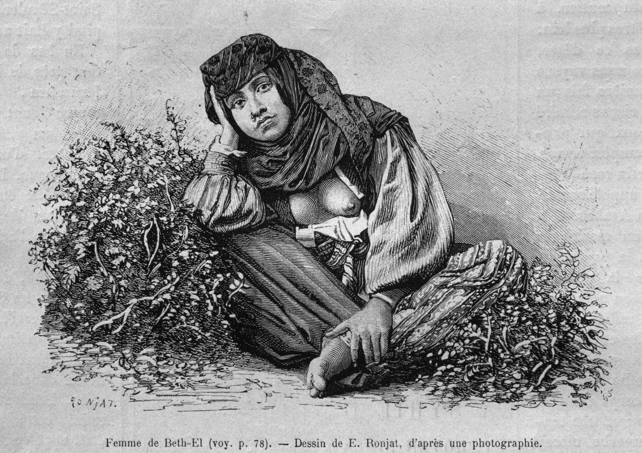 Women of Beth-El, from La Syrie daujourdhui. Voyages dans la Phenicie, le Liban et la Judee. 1875-1880 of Louis Charles Emile Lortet, 1884 by French School
