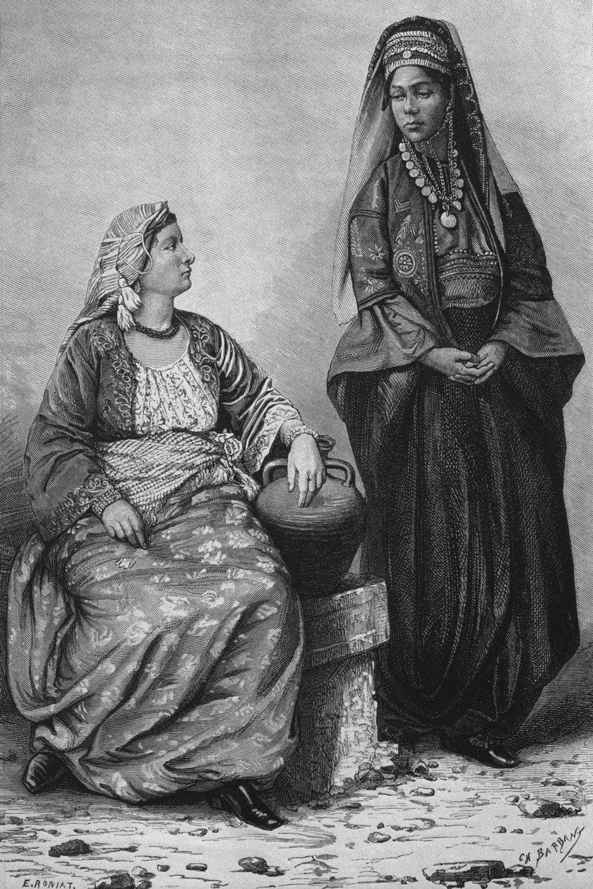 Women of Tripoli, from La Syrie daujourdhui. Voyages dans la Phenicie, le Liban et la Judee. 1875-1880 of Louis Charles Emile Lortet, 1884 by French School