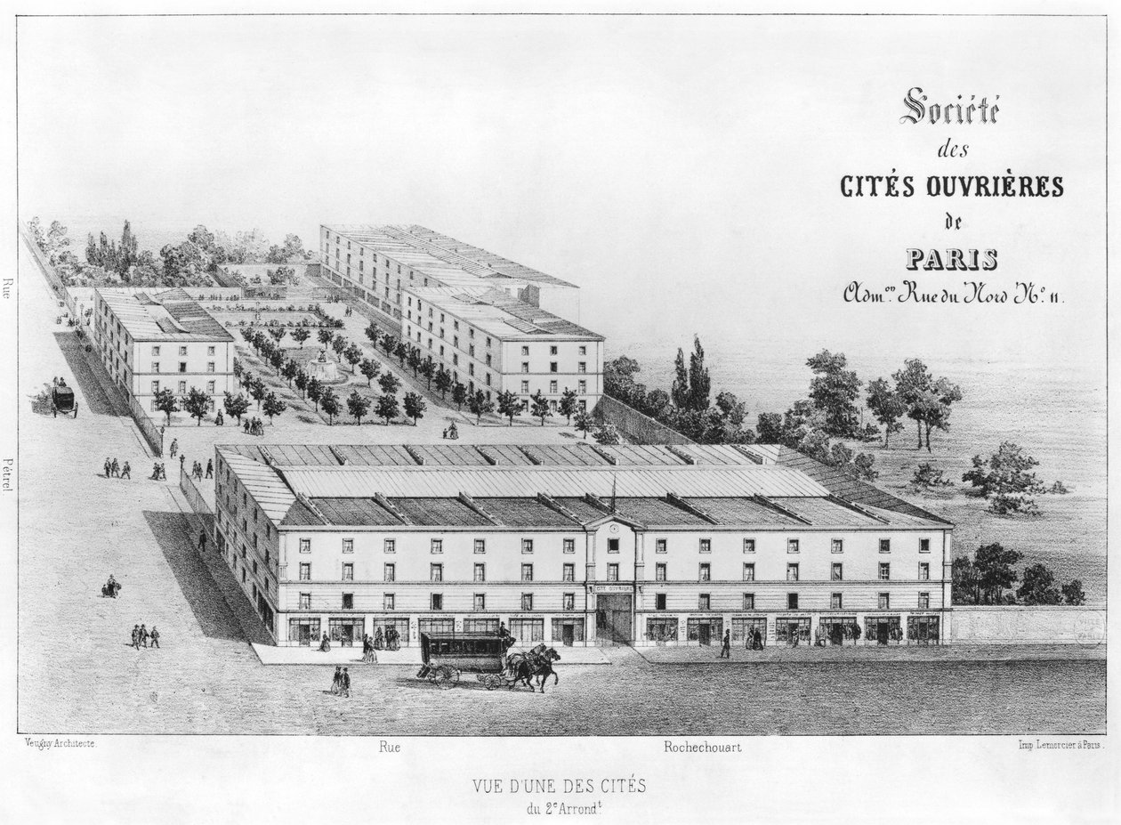 Workers Housing Estate, 58 Rue Rochechouart, Paris, c.1870 by French School